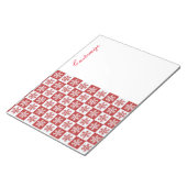 Bloc-note Chèque rouge/blanc motif flocon de neige Thunder_C (Incliné)