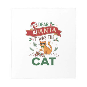 Bloc-note Cher Père Noël C'était Un Ornement De Noël Chat Or