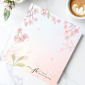 Bloc-note Cherry Blossom Tree Floral japonais Personnalisé