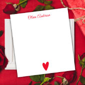 Bloc-note Cherry Red Heart  Valentines Day Personalized 