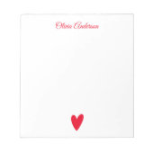 Bloc-note Cherry Red Heart  Valentines Day Personalized  (Devant)