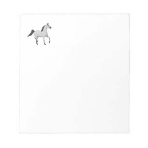 Bloc-note Cheval Arabe gris de souris trottant et caracolant