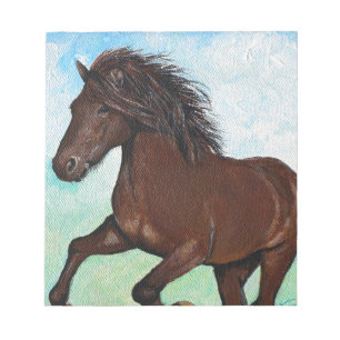 Bloc-note Cheval courir peinture libre