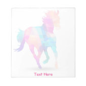 Bloc-note Cheval de course géométrique coloré (Devant)