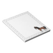 Bloc-note Cheval de dessin animé Brown Gypsy Vanner Clydesda (Incliné)