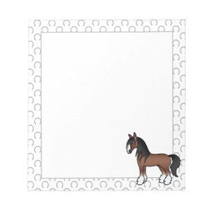 Bloc-note Cheval de dessin Brown Gypsy Vanner Clydesdale Shi