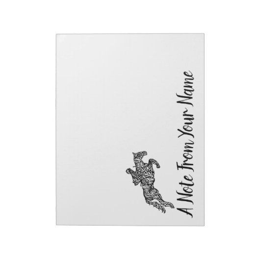 Bloc-note Cheval de saut noir (Tourné)