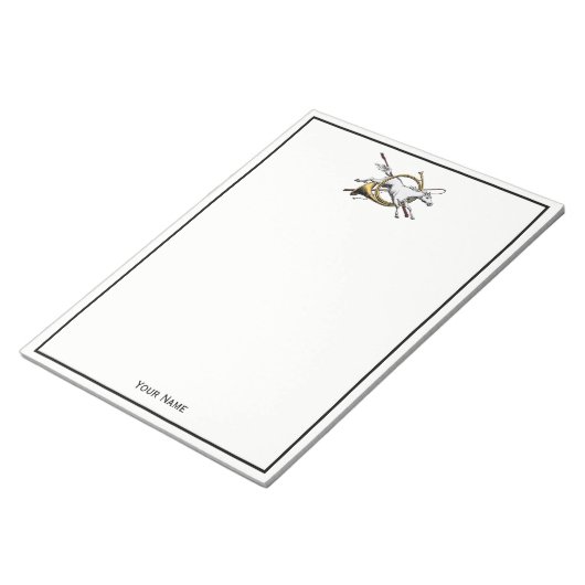 Bloc-note Cheval Equestre Préppy Jumping à travers la couleu (Incliné)