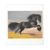 Bloc-note cheval noir sur le désert (Devant)