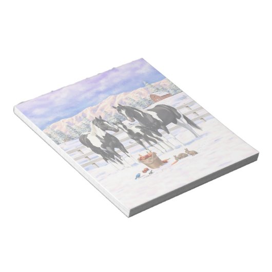 Bloc-note Cheval Pinto Quarter Noir Chevaux Paint Chevaux Da (Incliné)