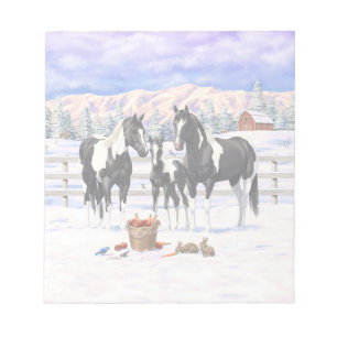 Bloc-note Cheval Pinto Quarter Noir Chevaux Paint Chevaux Da