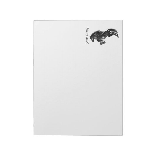 Bloc-note Cheval sauvage noir droit - Dessin - Ajouter votre (Tourné)
