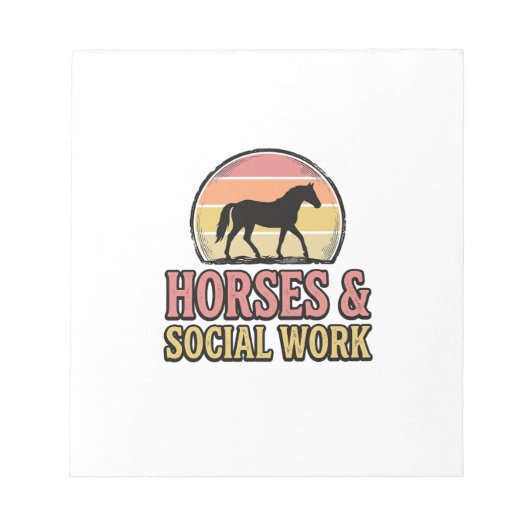 Bloc-note Cheval & Travail Social Retro Soleil Couchant Conc (Devant)