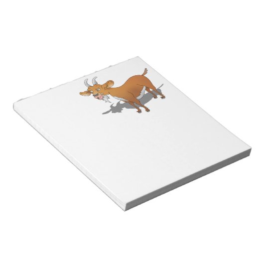 Bloc-note Chèvre brune de style dessin animé (Incliné)