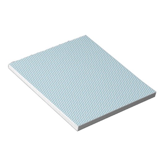 Bloc-note Chevron bleu avec Monogramme (Incliné)