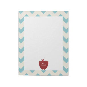 Bloc-note Chevron bleu clair de la pomme rouge