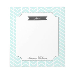Bloc-note Chevron bleu en pastel