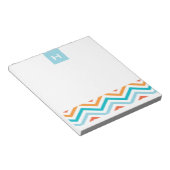 Bloc-note Chevron bleu et orange | Notepads Monogrammes (Incliné)