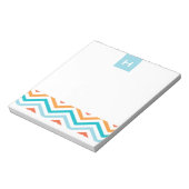 Bloc-note Chevron bleu et orange | Notepads Monogrammes (Tourné)