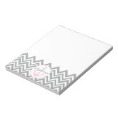 Bloc-note Chevron gris et blanc avec Pastel rose nautique (Tourné)