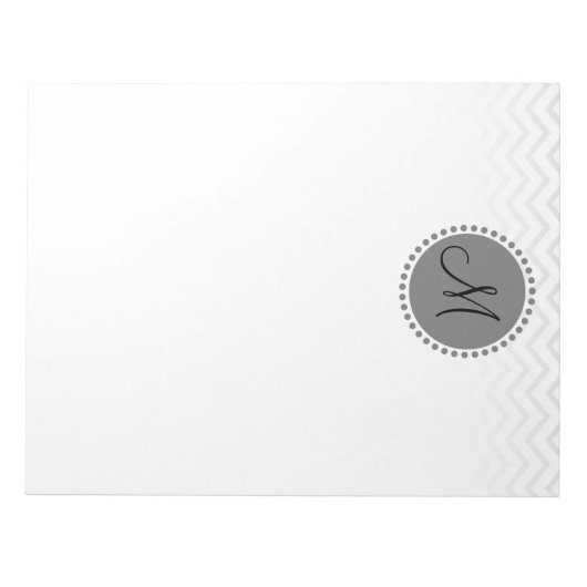 Bloc-note Chevron Motif Zigzag Mémo Monogramme (Devant)