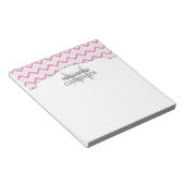 Bloc-note Chevron rose et moderne personnalisé (Incliné)