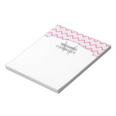 Bloc-note Chevron rose et moderne personnalisé (Tourné)