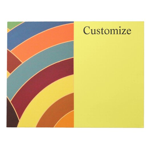 Bloc-note chevrons courbes modernes multicolores chic (Devant)