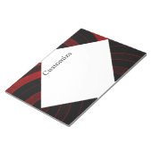 Bloc-note chevrons courbes modernes noirs/rouges chic (Incliné)
