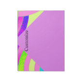 Bloc-note chevrons courbes modernes rose/vert chic (Tourné)