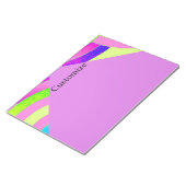 Bloc-note chevrons courbes modernes rose/vert chic (Incliné)