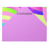 Bloc-note chevrons courbes modernes rose/vert chic (Devant)