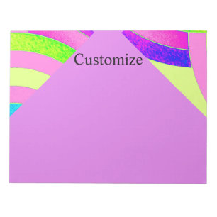 Bloc-note chevrons courbes modernes rose/vert chic