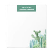 Bloc-note Chic Cactus Aquarelle Famille Moderne (Devant)