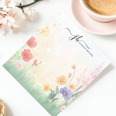 Bloc-note Chic Fleur sauvage Meadow aquarelle personnalisée