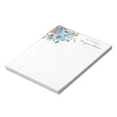 Bloc-note Chic Floral Dusty Bleu Pêche Coral rose Botanique (Tourné)