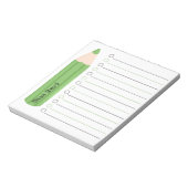 Bloc-note Chic Fun Green Pencil Linked Professeur Personnali (Tourné)
