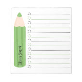 Bloc-note Chic Fun Green Pencil Linked Professeur Personnali (Devant)