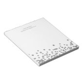 Bloc-note Chic Glam Argent Paillettes Faux Confettis avec no (Incliné)