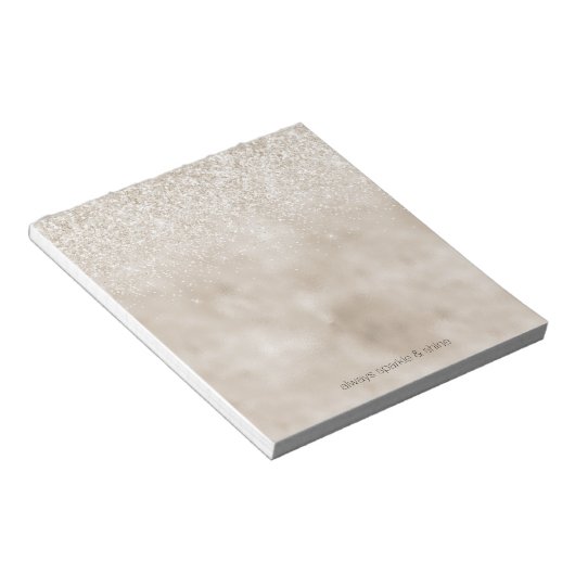 Bloc-note Chic Glitz Gold White Parties scintillant Ombre (Incliné)