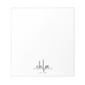 Bloc-note Chic Hair Stylist Minimalist Monogram  (Devant)