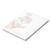 Bloc-note Chic Mignon Moderne Simple Boho Floral (Tourné)