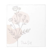 Bloc-note Chic Mignon Moderne Simple Boho Floral (Devant)