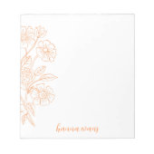 Bloc-note Chic Mignon Unique Moderne Simple Floral (Devant)