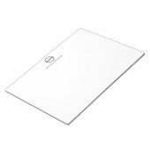 Bloc-note Chic moderne élégant Cercle noir Monogramme initia (Incliné)