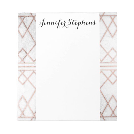 Bloc-note Chic moderne Faux Rose Gold Triangles géométriques (Devant)