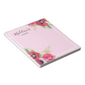 Bloc-note Chic moderne Fleurs rouges et roses Arrière - plan (Incliné)