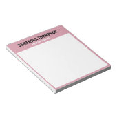 Bloc-note Chic Moderne Rose, Blanc & Noir  (Incliné)