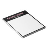 Bloc-note Chic Moderne Rose, Blanc & Noir (Incliné)