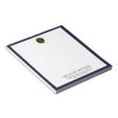 Bloc-note Chic Navy Blue Leather Circle logo professionnel (Incliné)